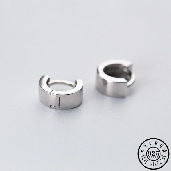 hoop & huggie mens 925 sterling silver small hoops piercing earrings hip hop black round circle ear rings fine jewelry for women, Golden;silver