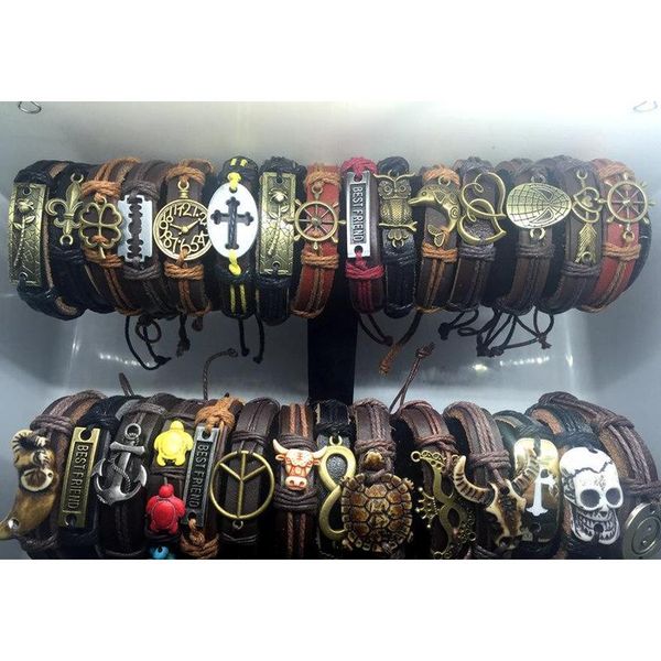 wholesale lots 50pcs mixed styles vintage alloy charm leather cuff bracelets wristband jew wmtidg homes2007, Golden;silver
wholesale lots 50pcs mixed styles vintage alloy charm leather cuff bracelets wristband jew wmtidg homes2007, Golden;silver