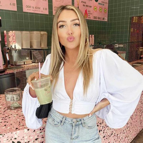 foridol deep v neck vintage lantern sleeve blouse shirts button female loose chic crop summer spring blouse feminine1, White
foridol deep v neck vintage lantern sleeve blouse shirts button female loose chic crop summer spring blouse feminine1, White