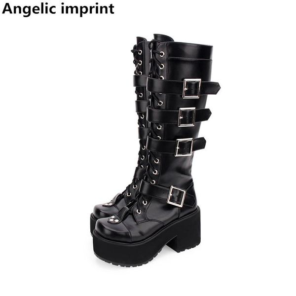 angelic imprint mori girl women motorcycle punk boots lady lolita shoes woman princess high heels dress pumps buckles rivet 8cm, Black
angelic imprint mori girl women motorcycle punk boots lady lolita shoes woman princess high heels dress pumps buckles rivet 8cm, Black