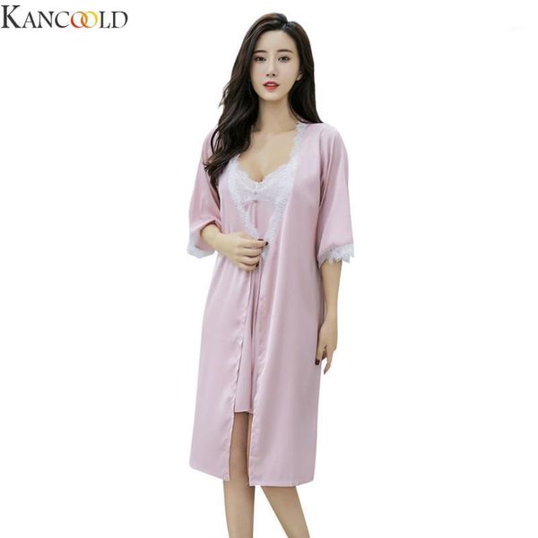 kancoold deep v neck women satin nightgown elegant lace sleepwear strap silk nightwear sleep wear night gown lingerie dress1, Black;red
kancoold deep v neck women satin nightgown elegant lace sleepwear strap silk nightwear sleep wear night gown lingerie dress1, Black;red
