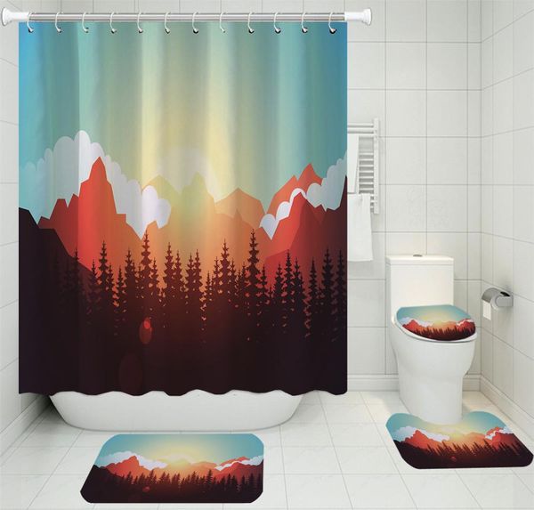 mountain forest ink painting shower curtain set 3d printing waterproof non-slip shower curtain set products
mountain forest ink painting shower curtain set 3d printing waterproof non-slip shower curtain set products