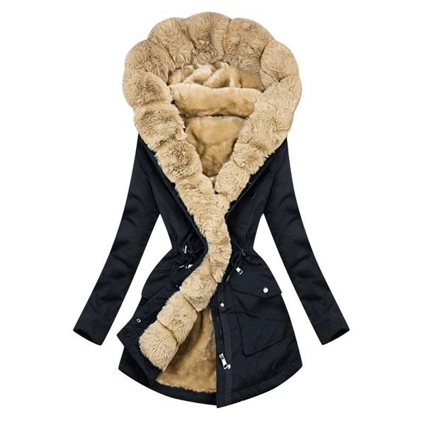 women's winter down long sleeve button coat casual jacket loose vintage fur collar parka cardigan warm hooded overcoat, Black;brown
women's winter down long sleeve button coat casual jacket loose vintage fur collar parka cardigan warm hooded overcoat, Black;brown
