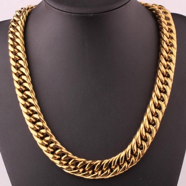 granny chic 18mm mens chain heavy huge 316l stainless steel gold(color) cut double curb link rombo necklace or bracelet1, Silver
granny chic 18mm mens chain heavy huge 316l stainless steel gold(color) cut double curb link rombo necklace or bracelet1, Silver