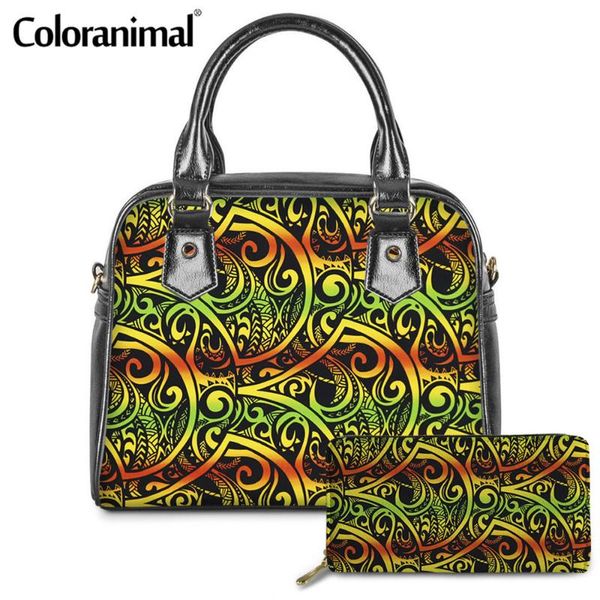 coloranimal tribal style women shoulder bag gradient polynesia pattern lady pu leather handbag 2pcs/set messenger bag&wallet
coloranimal tribal style women shoulder bag gradient polynesia pattern lady pu leather handbag 2pcs/set messenger bag&wallet