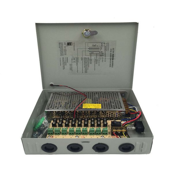 9 dc power 12v channel 10a supply 120w box distributed for cctv security camera
9 dc power 12v channel 10a supply 120w box distributed for cctv security camera