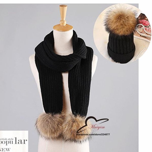 winter classic long scarves women stripe pattern knitted scarf real fur pom pom hat beanie neck wear accessories for women men, Blue;gray
winter classic long scarves women stripe pattern knitted scarf real fur pom pom hat beanie neck wear accessories for women men, Blue;gray