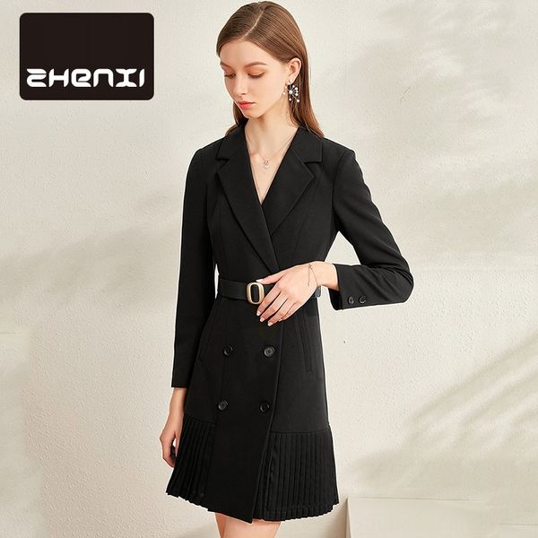 zhenxi autumn 2020 new style suit suit with double breasted collar and waistband showing thin dress long sleeve mid skirt d9725 xfiws, Black;gray
zhenxi autumn 2020 new style suit suit with double breasted collar and waistband showing thin dress long sleeve mid skirt d9725 xfiws, Black;gray