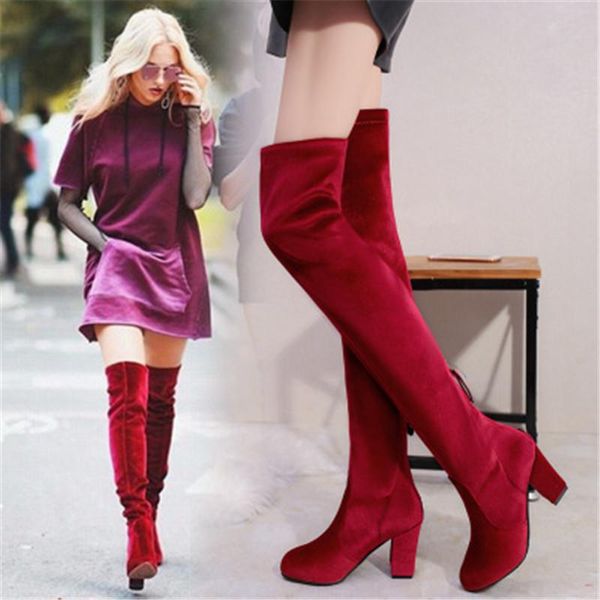 women fashion over the knee boots autumn winter square heel women shoes stretch slim flock high heel long boots size 34-43 black
women fashion over the knee boots autumn winter square heel women shoes stretch slim flock high heel long boots size 34-43 black