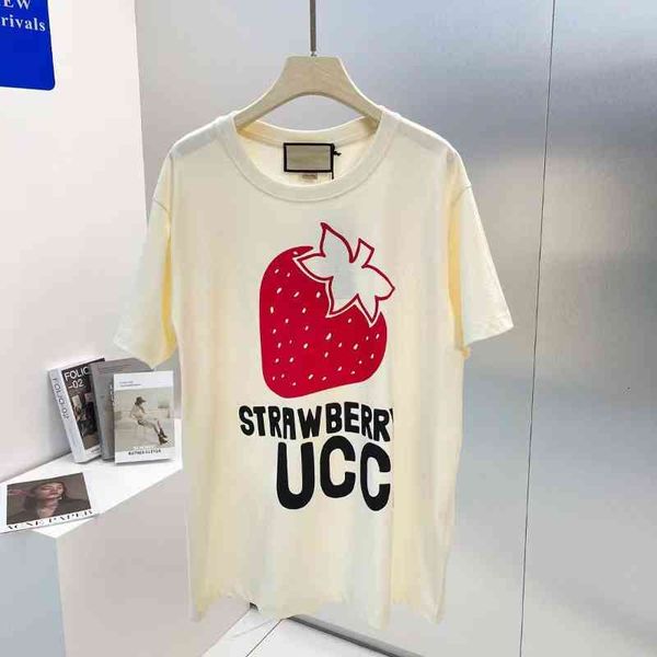 women's t-shirt high end european goods spring and summer loose couple strawberry letter printing round neck short sleeve t-shirt women, White
women's t-shirt high end european goods spring and summer loose couple strawberry letter printing round neck short sleeve t-shirt women, White