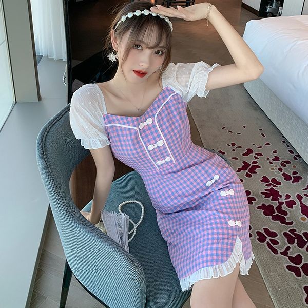 guofeng improved cheongsam dress 2020 summer splicing skirtdress splicing skirt new net red women's plaid stitching skirt fashion ao6ku, Black;gray
guofeng improved cheongsam dress 2020 summer splicing skirtdress splicing skirt new net red women's plaid stitching skirt fashion ao6ku, Black;gray