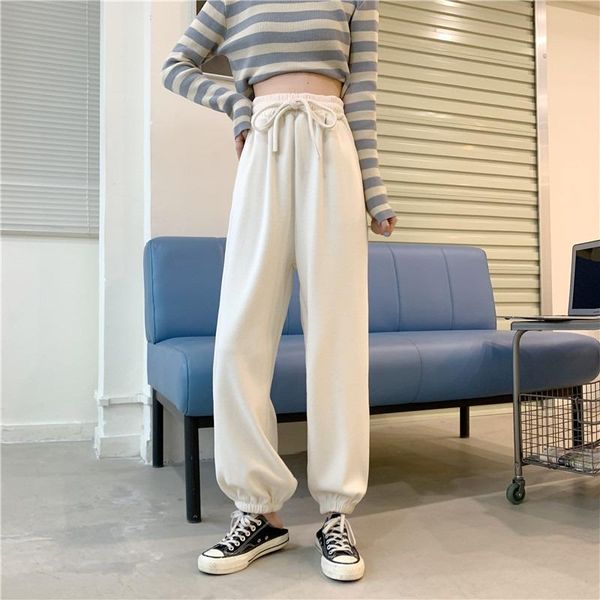 korean version loose, thin and high, versatile, women's winter 2021 new plush warm casual pants, Black;white
korean version loose, thin and high, versatile, women's winter 2021 new plush warm casual pants, Black;white
