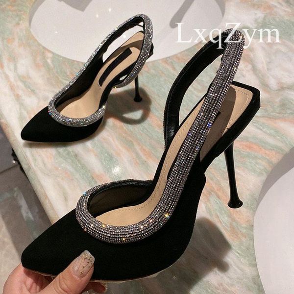 sandals stylish rhinestone luxury pumps women's high heels shoes genuine leather pointed toe crystal, Black
sandals stylish rhinestone luxury pumps women's high heels shoes genuine leather pointed toe crystal, Black