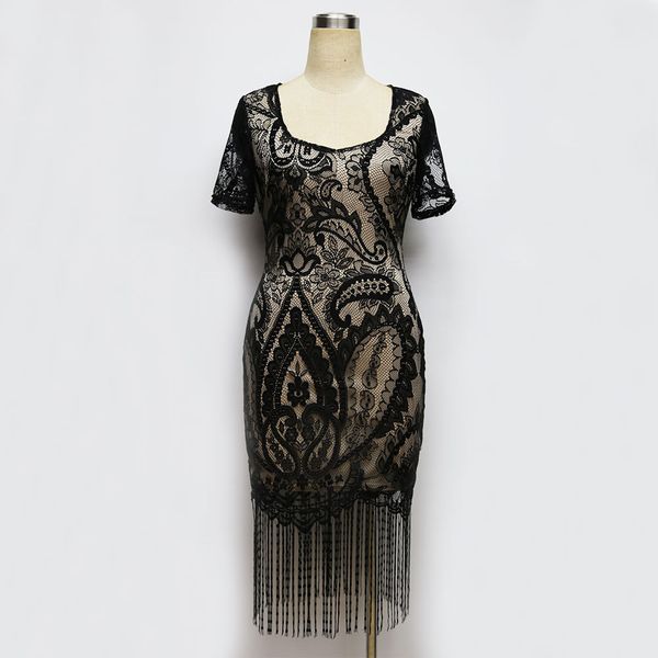 women summer vintage 1920s flower lace corchet bodycon fringe hem gatsby flapper v-neck short sleeve lady-like midi dress y200418, Black;gray
women summer vintage 1920s flower lace corchet bodycon fringe hem gatsby flapper v-neck short sleeve lady-like midi dress y200418, Black;gray