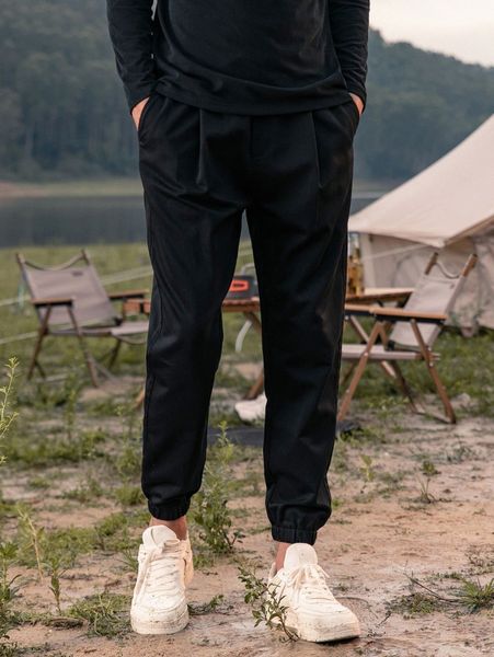 men solid slant pockets joggers p05x#, Black
men solid slant pockets joggers p05x#, Black