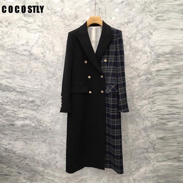 autumn korean blazer mujer casual black plaid patchwork suit jacket windbreaker ladies double-breasted long coat blazer femme1, White;black
autumn korean blazer mujer casual black plaid patchwork suit jacket windbreaker ladies double-breasted long coat blazer femme1, White;black