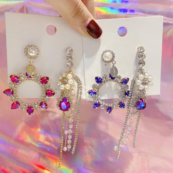 mengjiqiao korean exaggerate bling rhinestone moon drop earrings for women asymmetric long tassel boucle d'oreille party jewelry, Silver
mengjiqiao korean exaggerate bling rhinestone moon drop earrings for women asymmetric long tassel boucle d'oreille party jewelry, Silver