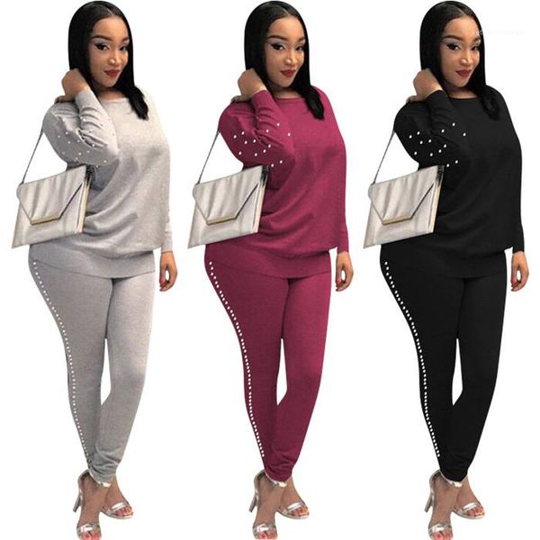 two piece pants with beading fall winter long sleeve tshirts and pencil pants casaul women 2 piece outfit solid color womens, White
two piece pants with beading fall winter long sleeve tshirts and pencil pants casaul women 2 piece outfit solid color womens, White