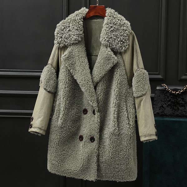 fur coat female real vintage long sheep shearing jacket women autumn winter clothes 2021 korean 100% wool fur coats hiver 18105, Black
fur coat female real vintage long sheep shearing jacket women autumn winter clothes 2021 korean 100% wool fur coats hiver 18105, Black