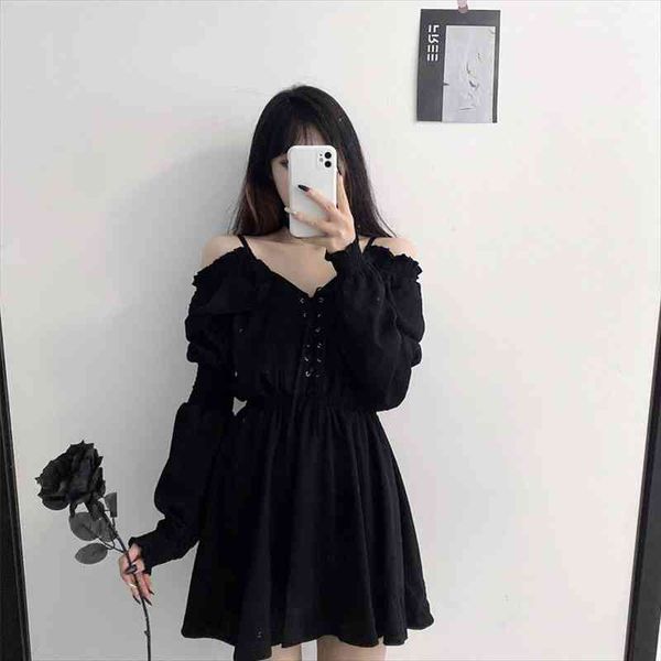 autumn women dress plus size 4xl lace up black slim high waist femme dresses off shoulder long sleeve gothic, Black;gray
autumn women dress plus size 4xl lace up black slim high waist femme dresses off shoulder long sleeve gothic, Black;gray