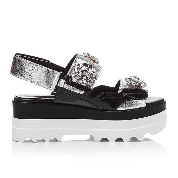 sandals 2021 cow leather hook loop platform beauty lady rhinestone peep toe thick bottom runway silver color l19, Black
sandals 2021 cow leather hook loop platform beauty lady rhinestone peep toe thick bottom runway silver color l19, Black