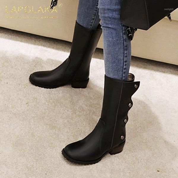 boots lapolaka fashion comfy square heels concise woman shoes zip up add fur autumn winter female1, Black
boots lapolaka fashion comfy square heels concise woman shoes zip up add fur autumn winter female1, Black