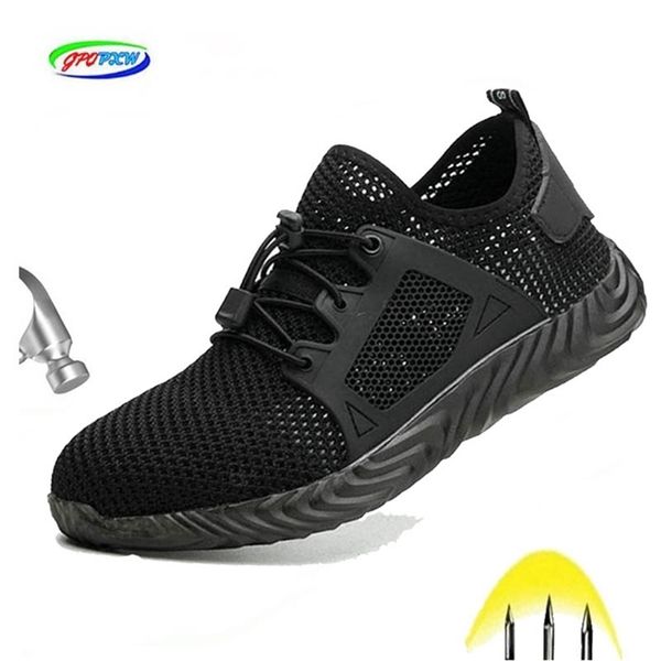 

dropshipping indestructible ryder man and woman steel toe safety boots air puncture-proof breathable work sneakers shoes y200915, Black;brown