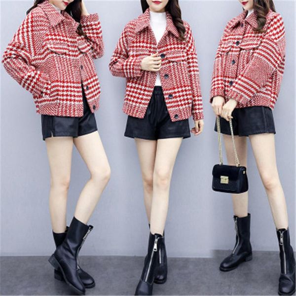 women's wool & blends short woolen coat 2021 autumn winter fashion single-breasted long-sleeved elegant ladies slim 135, Black
women's wool & blends short woolen coat 2021 autumn winter fashion single-breasted long-sleeved elegant ladies slim 135, Black