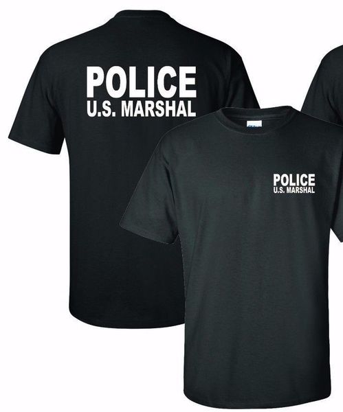 sport summer short sleeves cotton t-shirt police u.s. marshal tee shirt