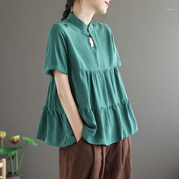 johnature spring summer tencel retro short sleeve shirt 2020 new loose leisure all-match women chinese style shirts1, White
johnature spring summer tencel retro short sleeve shirt 2020 new loose leisure all-match women chinese style shirts1, White