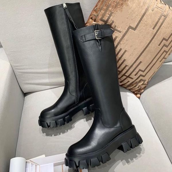boots vintage square heels brand design leather round toe women shoes fashion zip knee-high female, Black
boots vintage square heels brand design leather round toe women shoes fashion zip knee-high female, Black