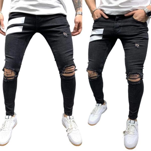 2020 new fashion men's distressed destroyed jeans casual slim fit skinny denim pants with ripped holes1, Black
2020 new fashion men's distressed destroyed jeans casual slim fit skinny denim pants with ripped holes1, Black