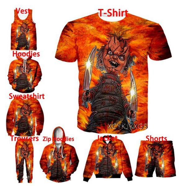 horror movie child's play chucky 3d clothing fashion men women jacket/ zipper hoodies/ hoodies/ sweatshirt/ shirt/ vest/ shorts/ trouse, Black
horror movie child's play chucky 3d clothing fashion men women jacket/ zipper hoodies/ hoodies/ sweatshirt/ shirt/ vest/ shorts/ trouse, Black