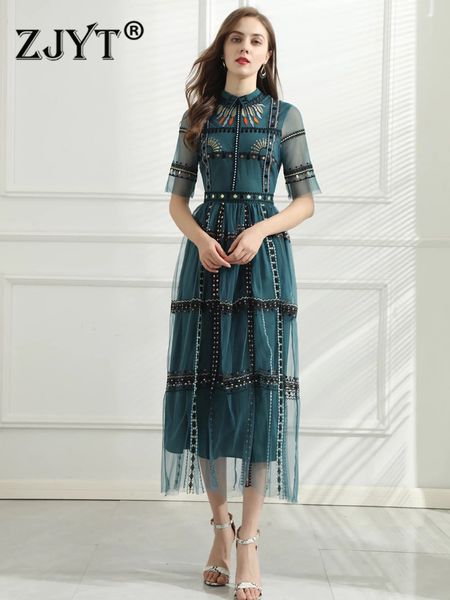 spring summer runway embroidery mesh long maxi dress for party woman elegant half sleeve vintage celebrity vestidos longo robe femme, Black
spring summer runway embroidery mesh long maxi dress for party woman elegant half sleeve vintage celebrity vestidos longo robe femme, Black