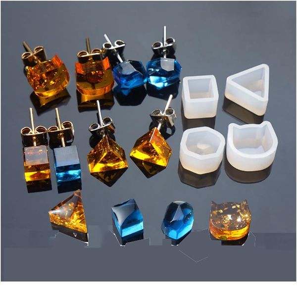 4 style geometric triangle cat shapes earring sile mold making jewelry resin casting diy studing earring mould mak jllwjj, Black
4 style geometric triangle cat shapes earring sile mold making jewelry resin casting diy studing earring mould mak jllwjj, Black