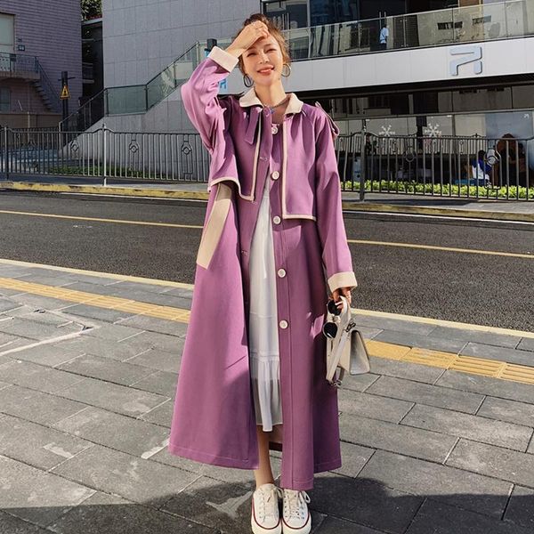 women's windbreaker coat2021spring autumn new violet stitching long korean loose fashion lapel single-breasted jacket female36x, Tan;black
women's windbreaker coat2021spring autumn new violet stitching long korean loose fashion lapel single-breasted jacket female36x, Tan;black