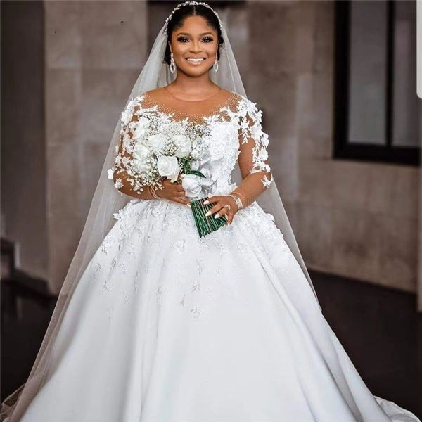 princess 3d floral lace appliques arabic african ball gown wedding dresses 2022 long sleeves bridal dresses plus size vestidos de novia cust, White
princess 3d floral lace appliques arabic african ball gown wedding dresses 2022 long sleeves bridal dresses plus size vestidos de novia cust, White