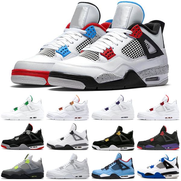 2020 new 4 4s jumpman basketball shoes metallic purple red green bred splatter black cat what the men mens sport sneakers
2020 new 4 4s jumpman basketball shoes metallic purple red green bred splatter black cat what the men mens sport sneakers