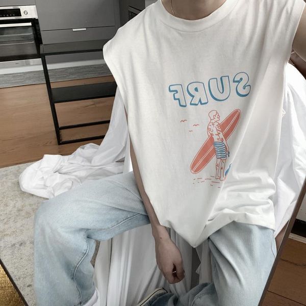 ins summer loose pure white camisole sports sleeveless men's korean t-shirt hip-hop fashion brand, White;black
ins summer loose pure white camisole sports sleeveless men's korean t-shirt hip-hop fashion brand, White;black