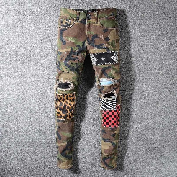 high street fashion men's jeans with holes, camouflage pasted fabric splicing street fashion nightclub hip hop pants men's fashion, Black
high street fashion men's jeans with holes, camouflage pasted fabric splicing street fashion nightclub hip hop pants men's fashion, Black