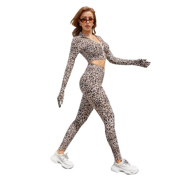 women's tracksuits leopard women two pieces set zipper crop with gloves long pants sknniy sports suit high street outdoor wear, Gray
women's tracksuits leopard women two pieces set zipper crop with gloves long pants sknniy sports suit high street outdoor wear, Gray