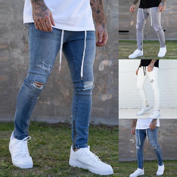 men's slim fit denim pants ripped pants men's painted jeans skinny jeans drawstring 2020 dropshipping1, Blue
men's slim fit denim pants ripped pants men's painted jeans skinny jeans drawstring 2020 dropshipping1, Blue