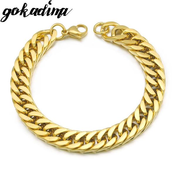 link, chain gokadima gold color stainless steel bracelets curb cuban men bracelet jewelry pulseira masculina 2021, christmas gift, Black
link, chain gokadima gold color stainless steel bracelets curb cuban men bracelet jewelry pulseira masculina 2021, christmas gift, Black