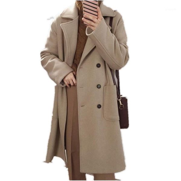 new arrival fashion winter woolen coat women loose double breasted wool blends coat1, Black
new arrival fashion winter woolen coat women loose double breasted wool blends coat1, Black