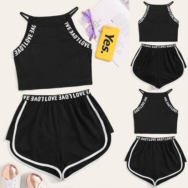 2pcs womens sleeveless sports set fitness set sling t shirt stretch shorts summer casual letter clothes, Gray
2pcs womens sleeveless sports set fitness set sling t shirt stretch shorts summer casual letter clothes, Gray