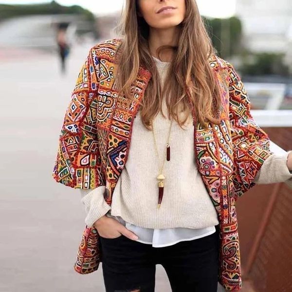 coat female 2020 autumn winter women outerwear tribal print office women coats jackets ladies casual vintage long sleeve coat, Black;brown
coat female 2020 autumn winter women outerwear tribal print office women coats jackets ladies casual vintage long sleeve coat, Black;brown