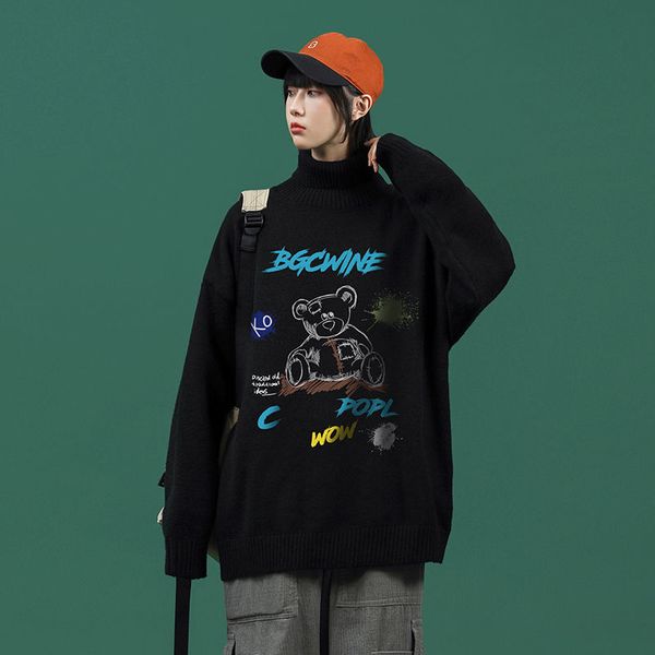 neutral style autumn winter thickened turtleneck sweater outerwear fashion printed t-shirt ing, White;black
neutral style autumn winter thickened turtleneck sweater outerwear fashion printed t-shirt ing, White;black