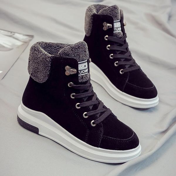 boots winter add velvet cotton shoes high snow short tube thickened female, Black
boots winter add velvet cotton shoes high snow short tube thickened female, Black