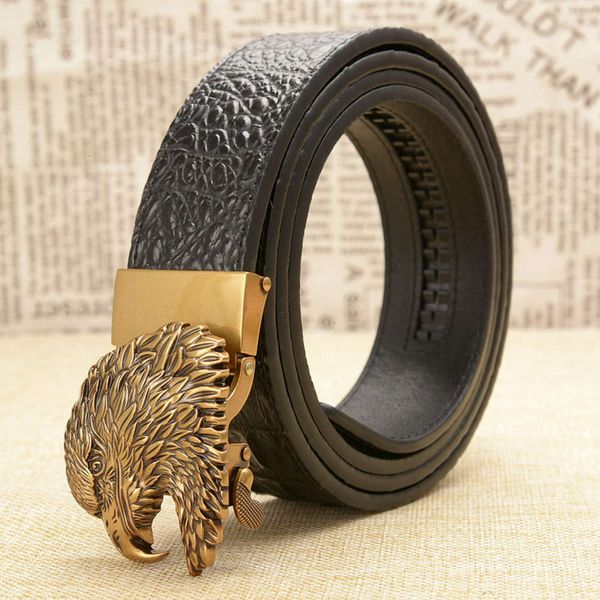 pattern men's genuine crocodile leather personality domineering eagle head automatic buckle pants middle-aged and young belt, Black;brown
pattern men's genuine crocodile leather personality domineering eagle head automatic buckle pants middle-aged and young belt, Black;brown