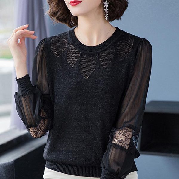women's blouses & shirts autumn long sleeve knitted blouse shirt women blusas mujer de moda 2021 hollow out blusa d734, White
women's blouses & shirts autumn long sleeve knitted blouse shirt women blusas mujer de moda 2021 hollow out blusa d734, White